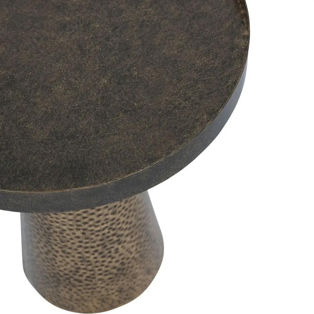 Samara Iron Side Table in Rustic Antique Gold - Image 7