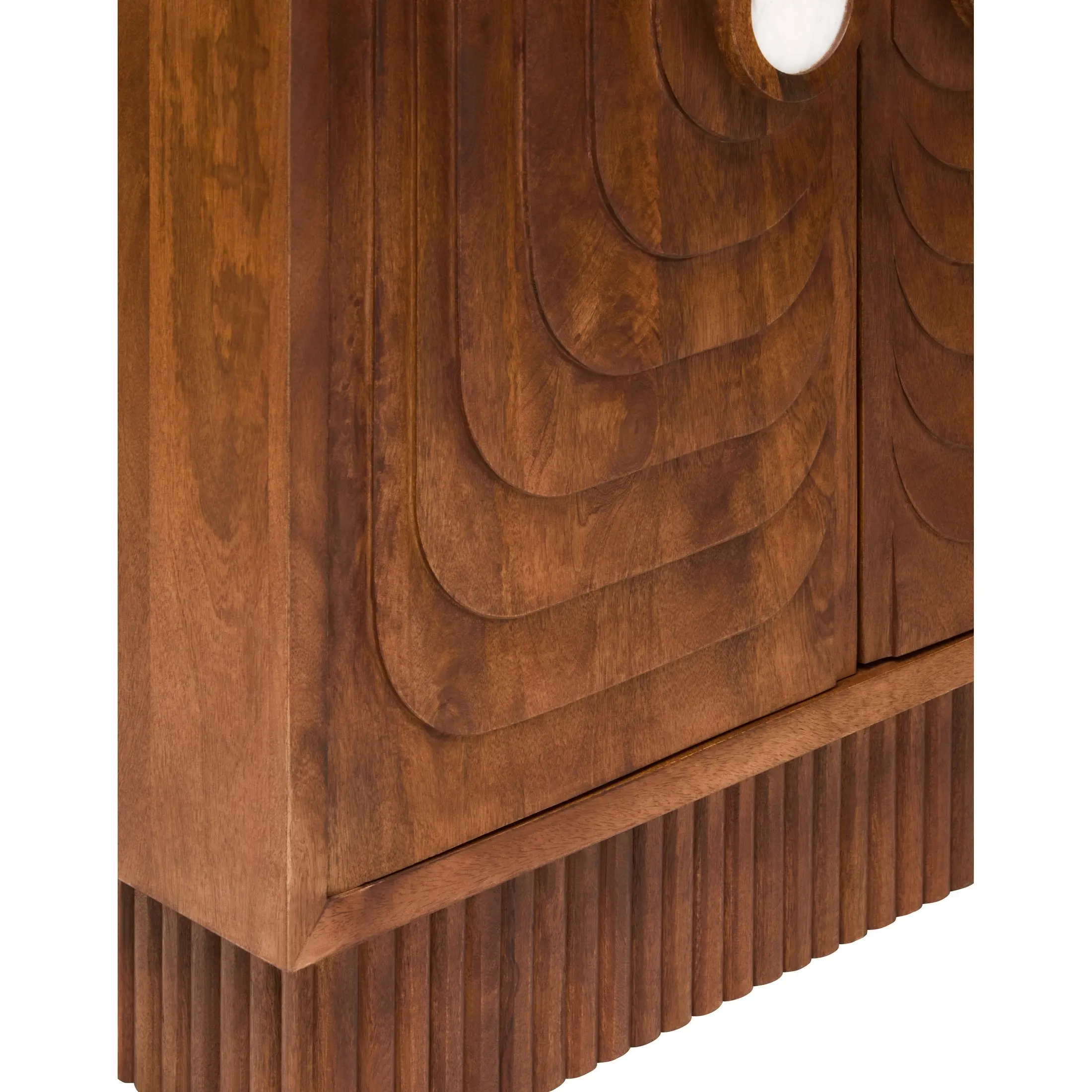 Sangra Two Door Mango Wood Carved Cabinet - Image 4