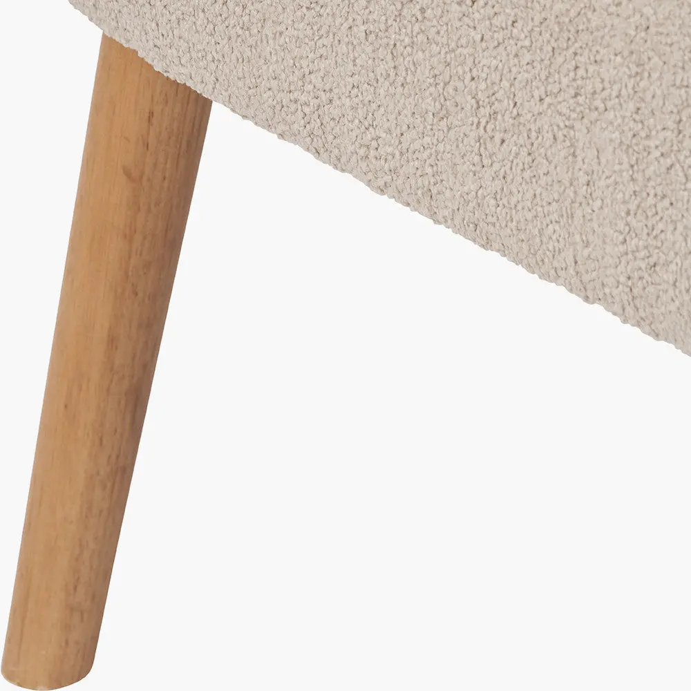 Sennori Taupe Teddy Fabric and Rubber Wood Occasional Chair - Image 8