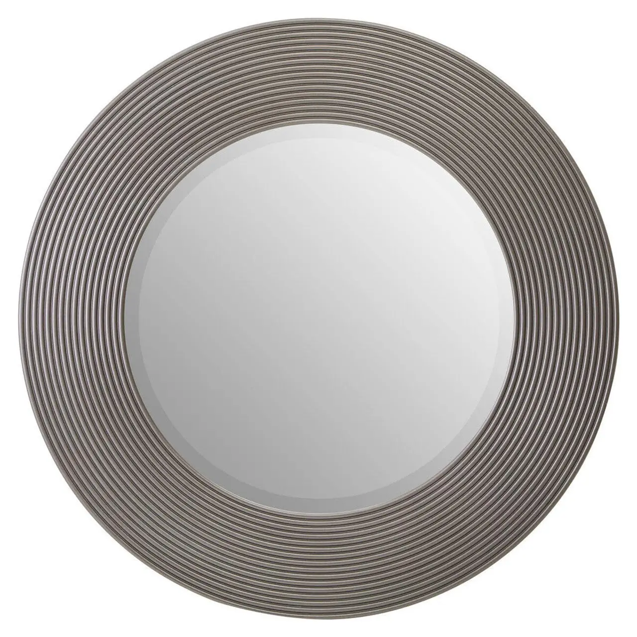 Serano Grey Ribbed Round Wall Mirror