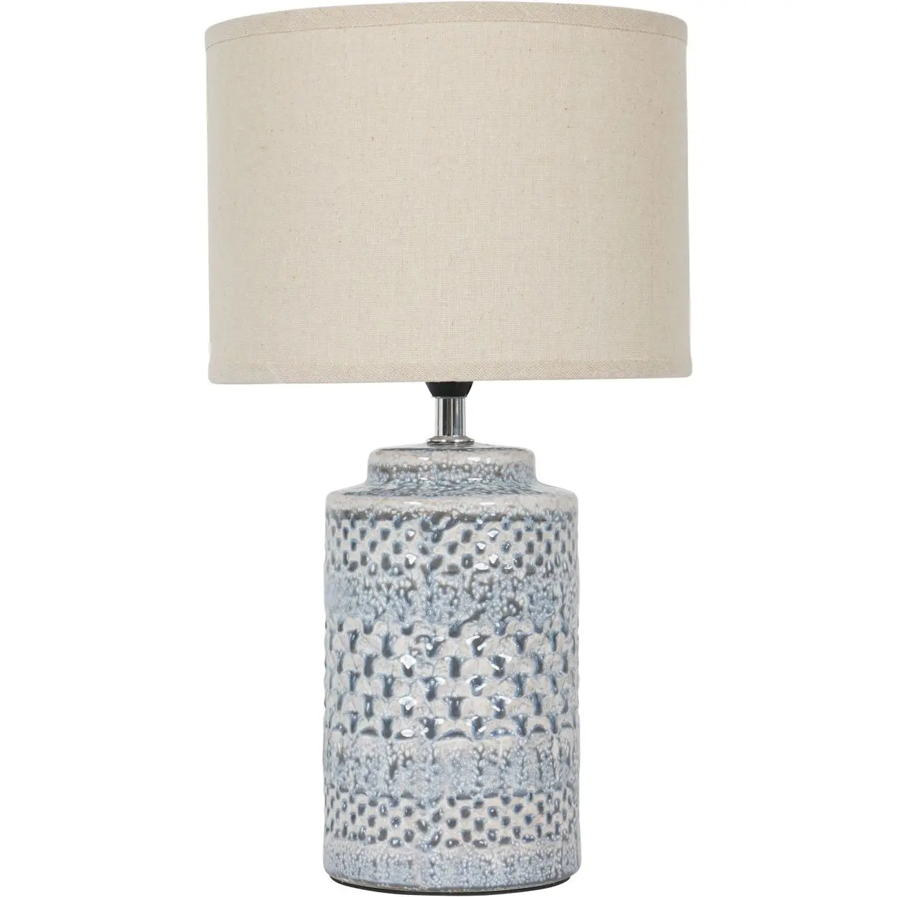 Seren Glaze Table Lamp 40cm with Cream Drum Shade