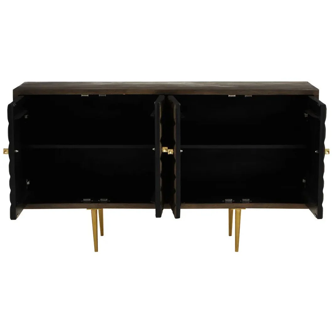 Sipari Mango Wood Sideboard with Carved Geometric Detailing - Image 28
