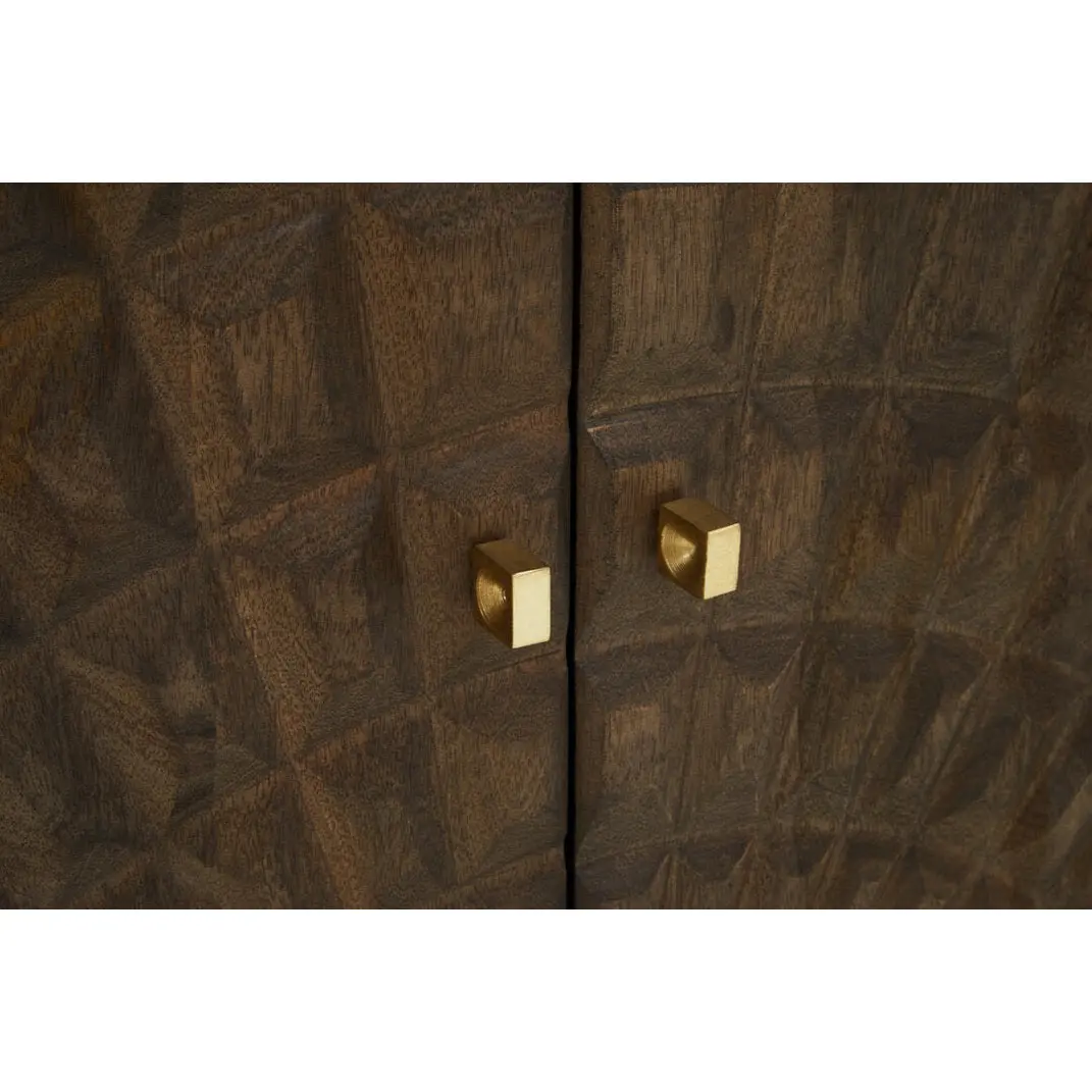 Sipari Mango Wood Sideboard with Carved Geometric Detailing - Image 4