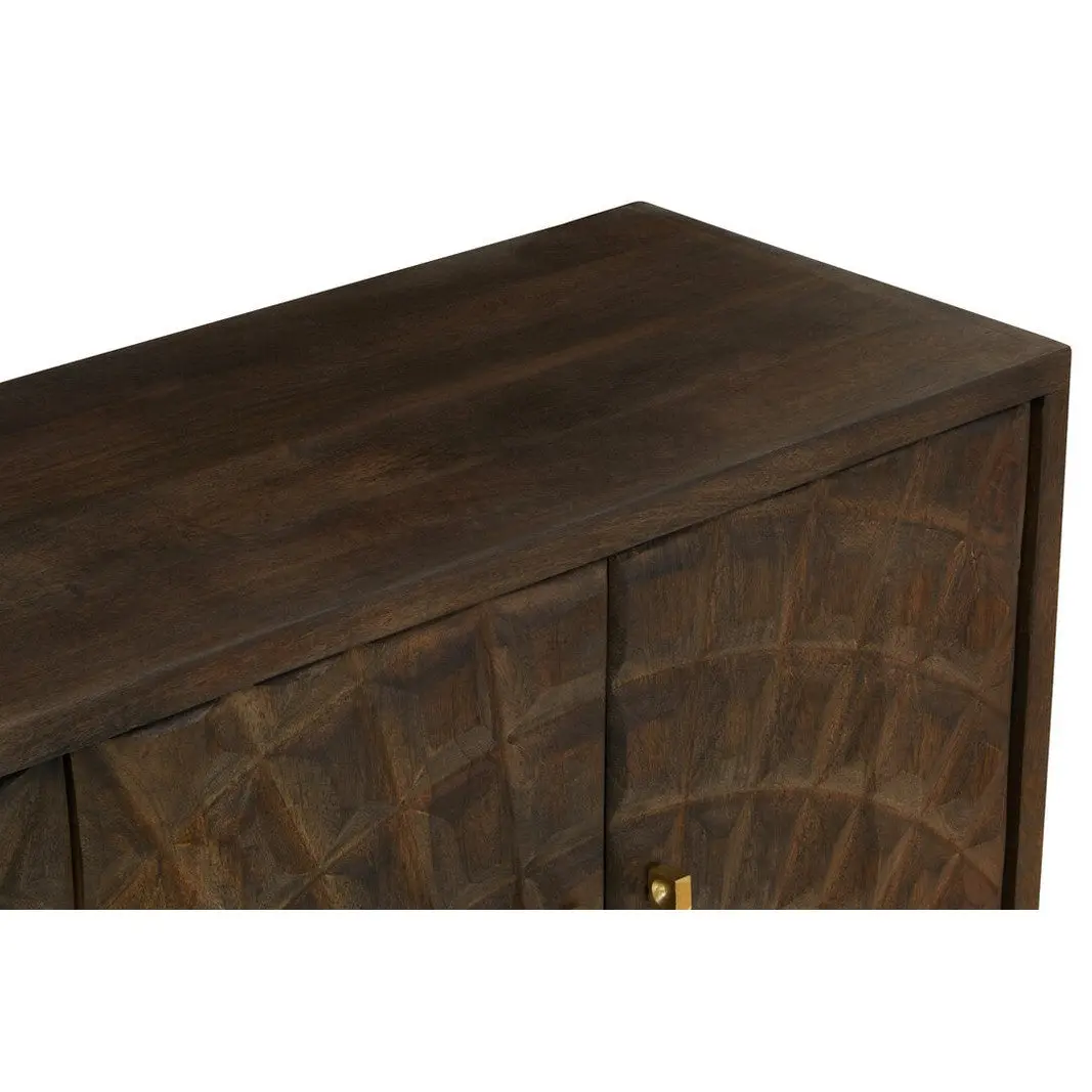 Sipari Mango Wood Sideboard with Carved Geometric Detailing - Image 5