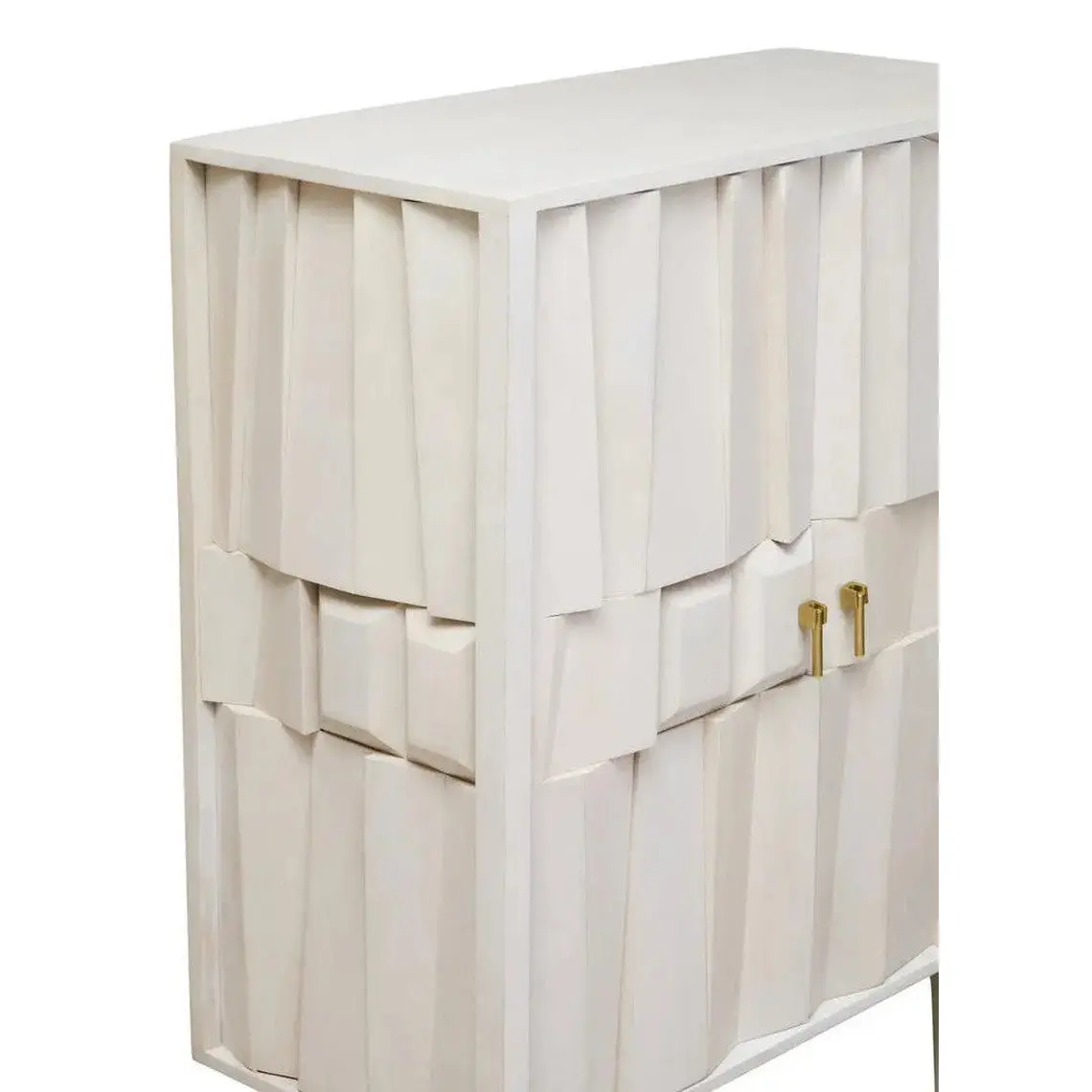 Sitella Two Door Whitewash Mango Wood Abstract Cabinet - Image 13