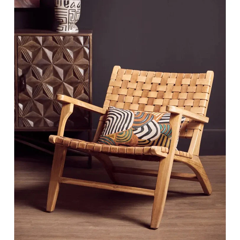 Solana Brown Mango Wood Sideboard with Geometric Floral Pattern - Image 21