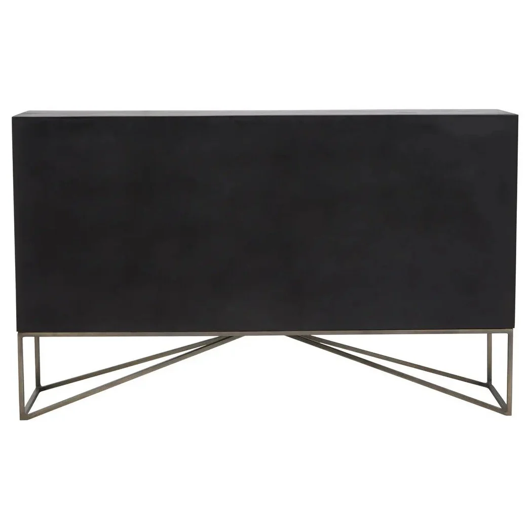 Solana Brown Mango Wood Sideboard with Geometric Floral Pattern - Image 35