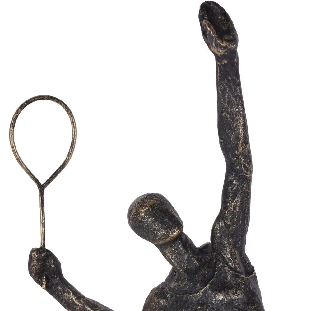 Bronze Tennis Player Sculpture – Dynamic Racket Sport Figurine - Image 3