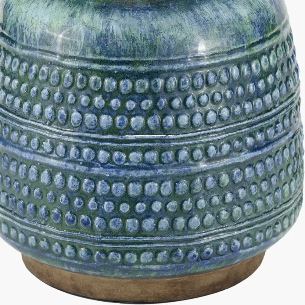 Theano Dot Design Blue Glaze Table Lamp Base - Image 4