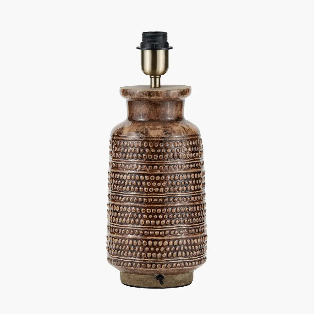 Theano Dot Design Brown Glaze Tall Table Lamp Base - Image 5