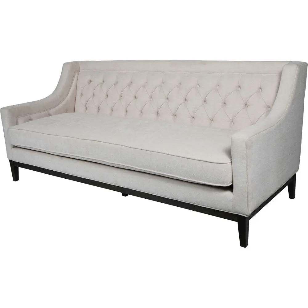 Theodorus Buttoned Sofa in Ivory Fabric 200cm - Image 2
