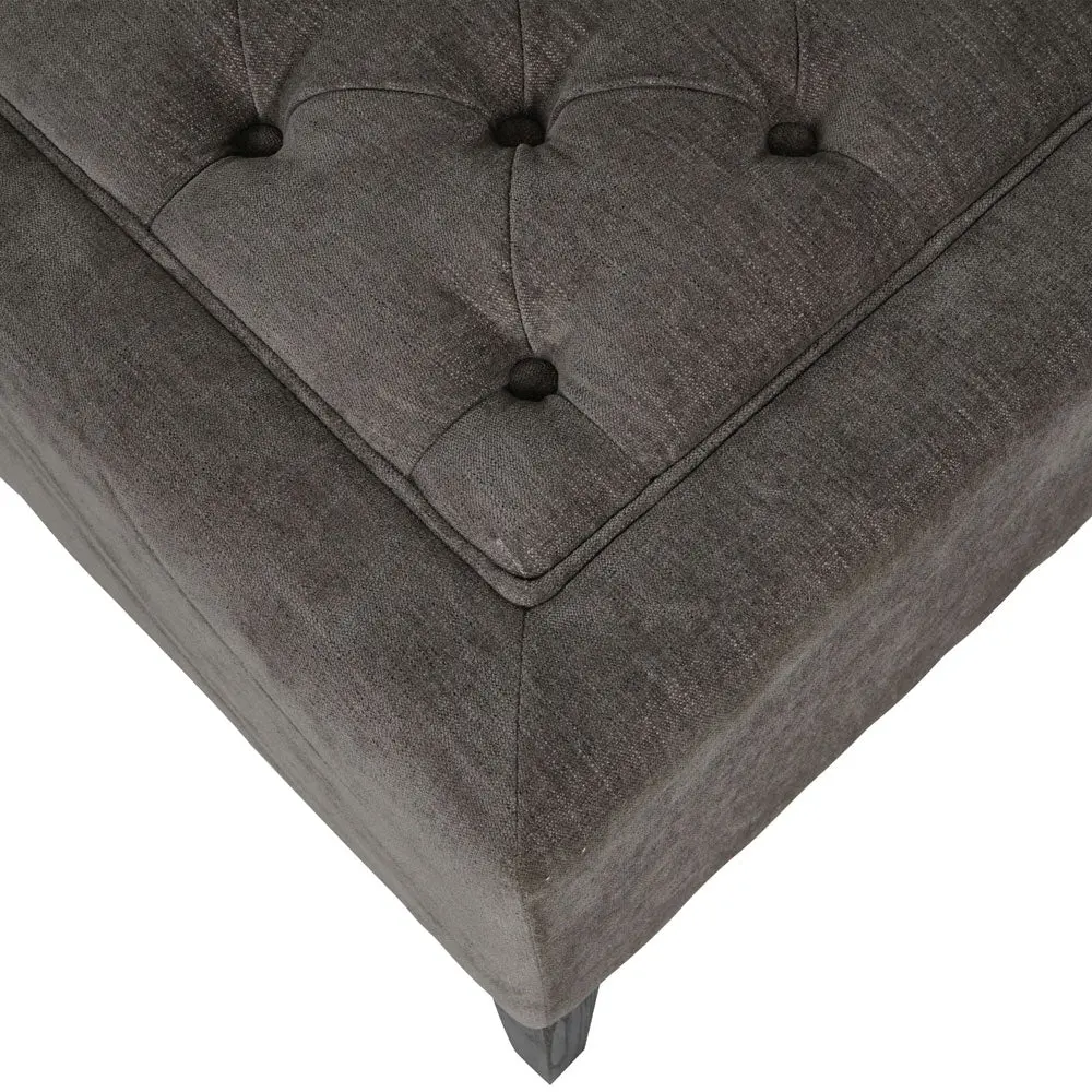 Theodorus Buttoned Stool in Warm Grey Fabric - Image 4