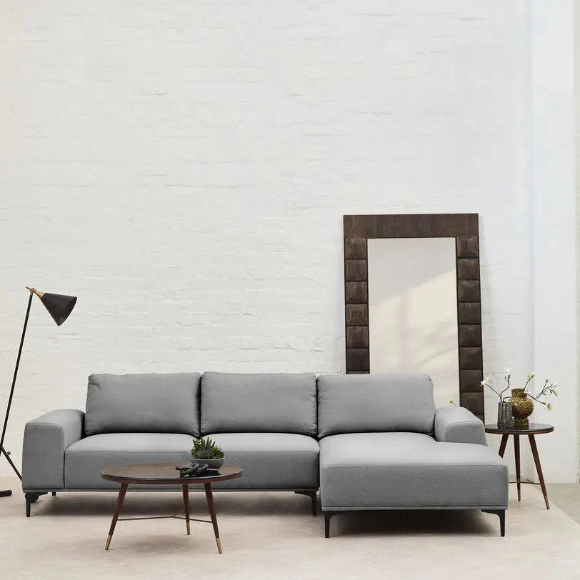 Tolaro 3 Seat Grey Fabric Right Chaise Sofa - Image 12