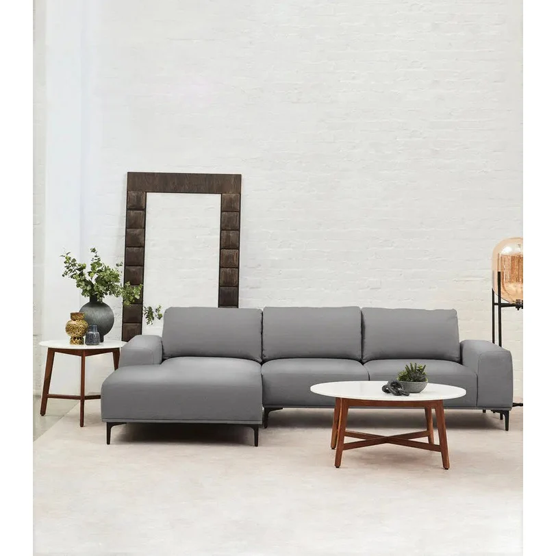Tolaro 3 Seat Grey Fabric Right Chaise Sofa - Image 2