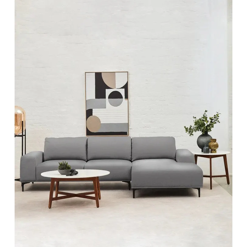 Tolaro 3 Seat Grey Fabric Right Chaise Sofa - Image 43