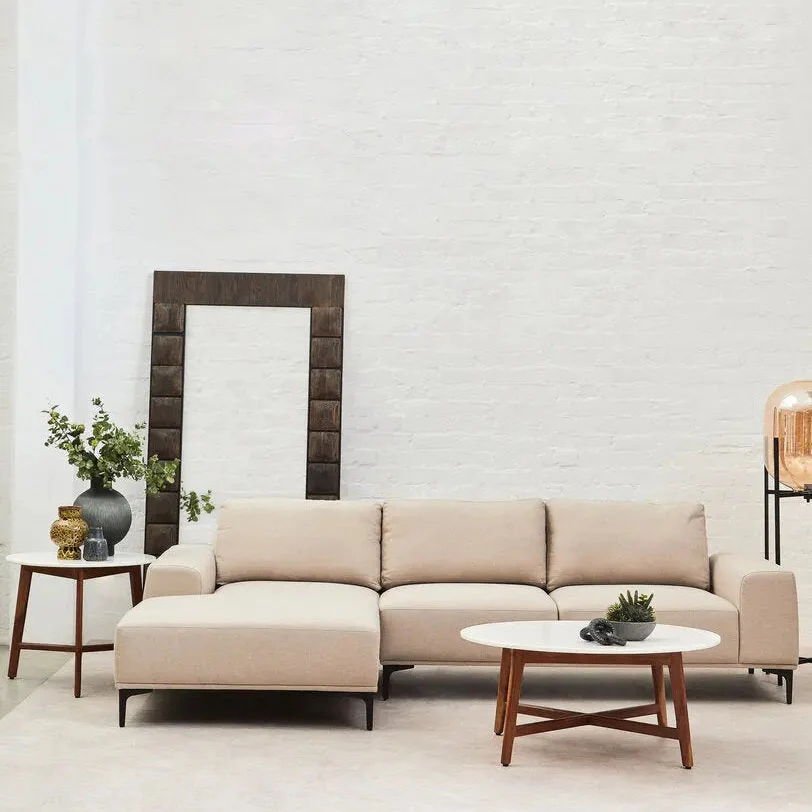 Tolaro 3 Seat Grey Fabric Right Chaise Sofa - Image 5