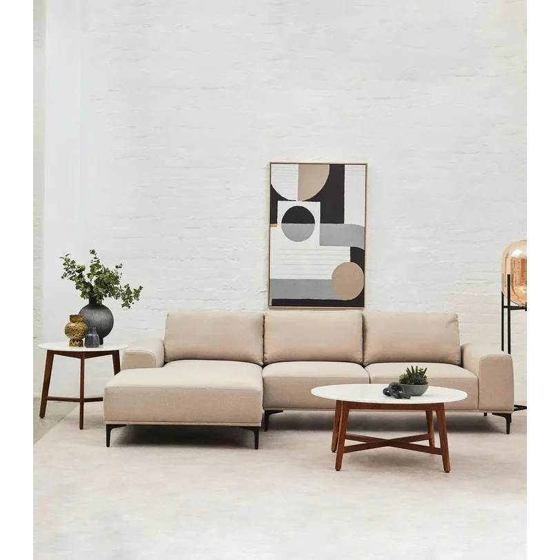 Tolaro 3 Seat Grey Fabric Right Chaise Sofa - Image 6