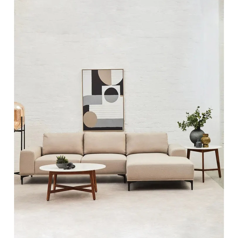 Tolaro 3 Seat Grey Fabric Right Chaise Sofa - Image 7