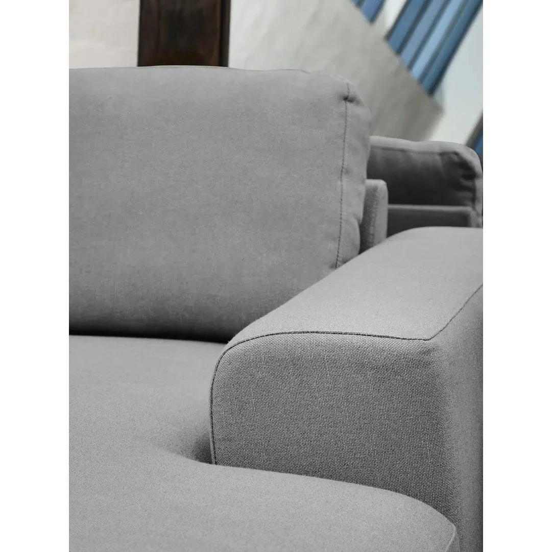 Tolaro 3 Seat Grey Fabric Right Chaise Sofa - Image 9