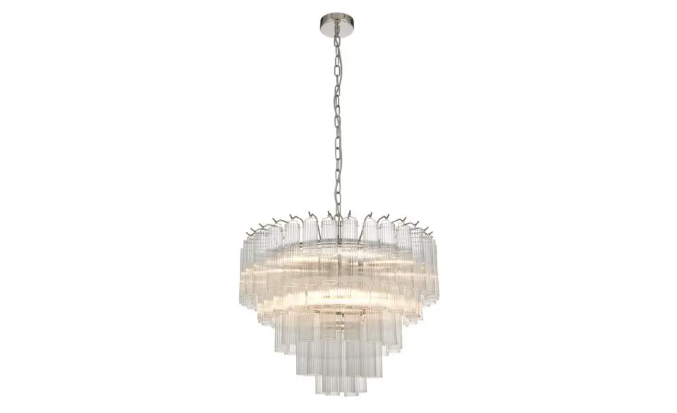 Toulano 12 Pendant Light Clear Ribbed Glass - Image 2