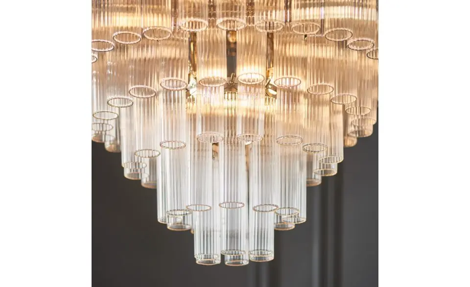 Toulano 12 Pendant Light Clear Ribbed Glass - Image 7