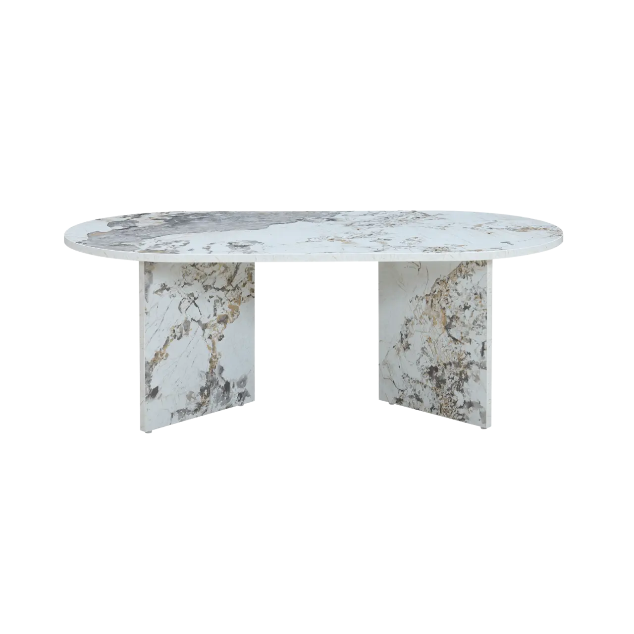 Aura Oval Coffee Table in Pandora Marble Effect – Twenty10 Design - Image 3