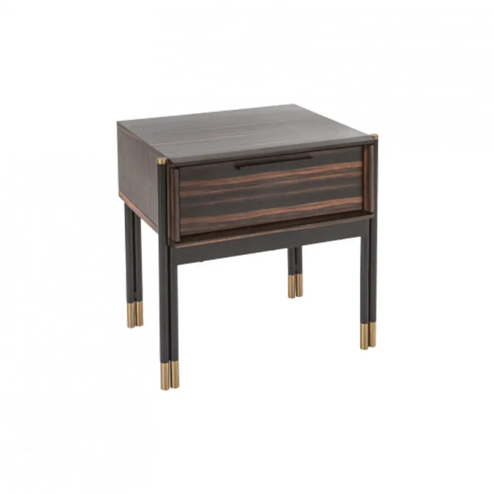 Twenty10 Design Bali Bedside Table in Ebony with Single Drawer - Image 2