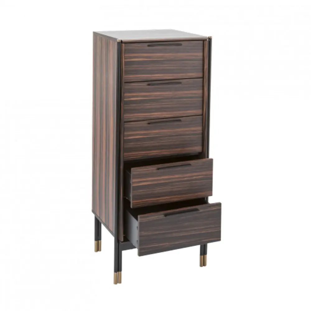 Twenty10 Design Bali Tallboy Narrow Chest of Drawers in Ebony - Image 3