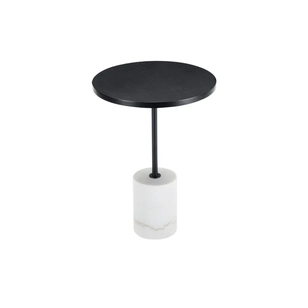 Twenty10 Design Basil Lamp Table - Black and White Marble - Image 2