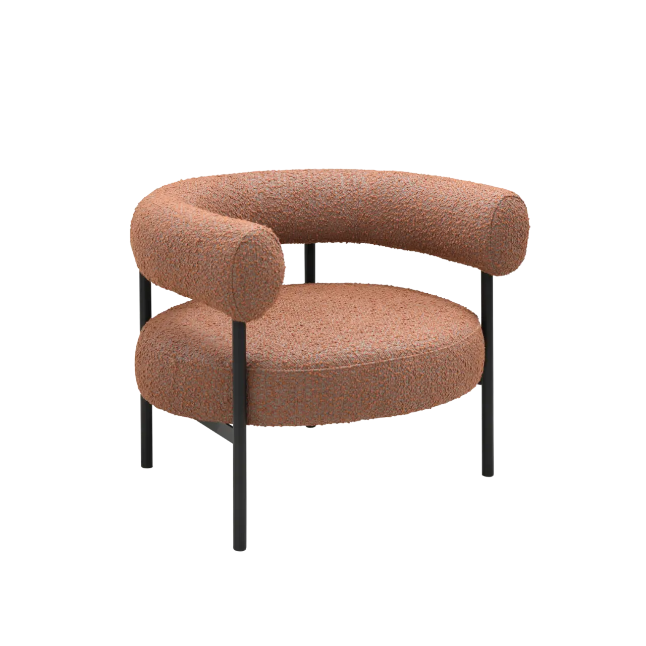 Twenty10 Design Eclipse Occasional Chair in Burnt Orange Boucle - Image 3