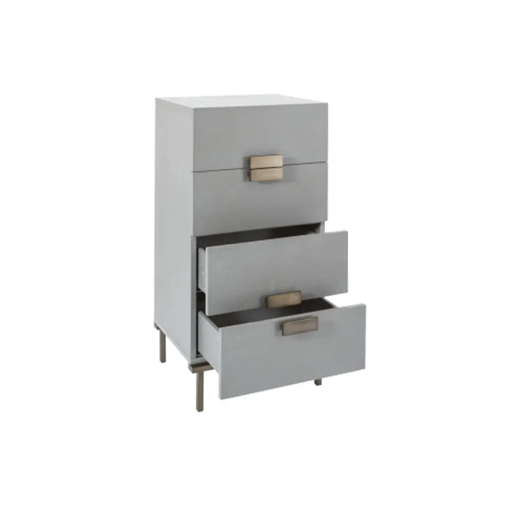 Twenty10 Design Lilly 4 Drawer Tallboy - Grey - Image 3