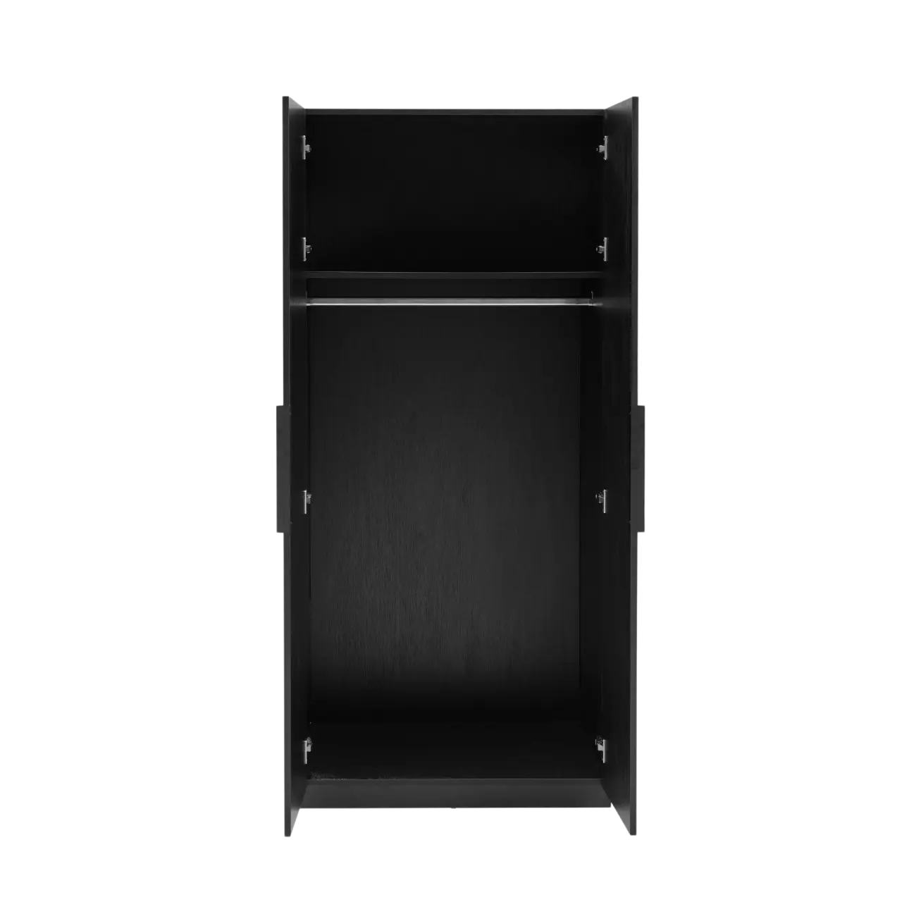 Luna Black Wardrobe – Modern Double Wardrobe with Hanging Rail & Shelf - Image 3