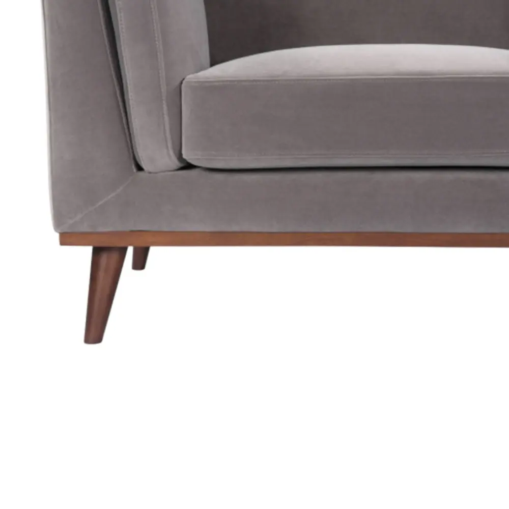 Twenty10 Design Mickey 3 Seat Sofa - Stone Grey Velvet - Image 6