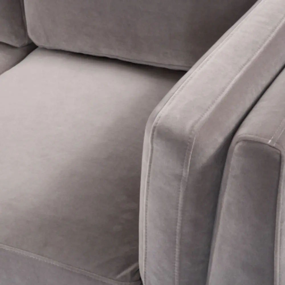 Twenty10 Design Mickey 3 Seat Sofa - Stone Grey Velvet - Image 8