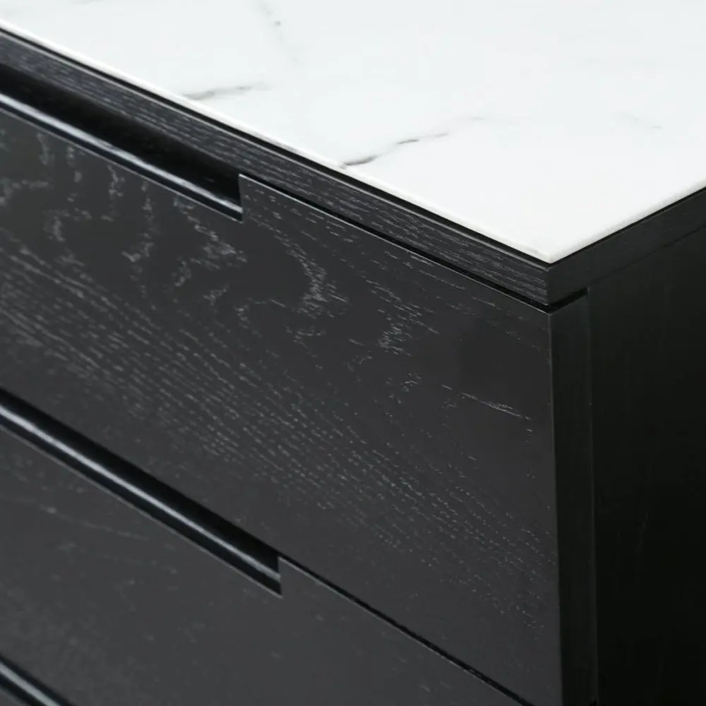 Twenty10 Design Orchid Marble 3 Drawer Chest - Black - Image 3