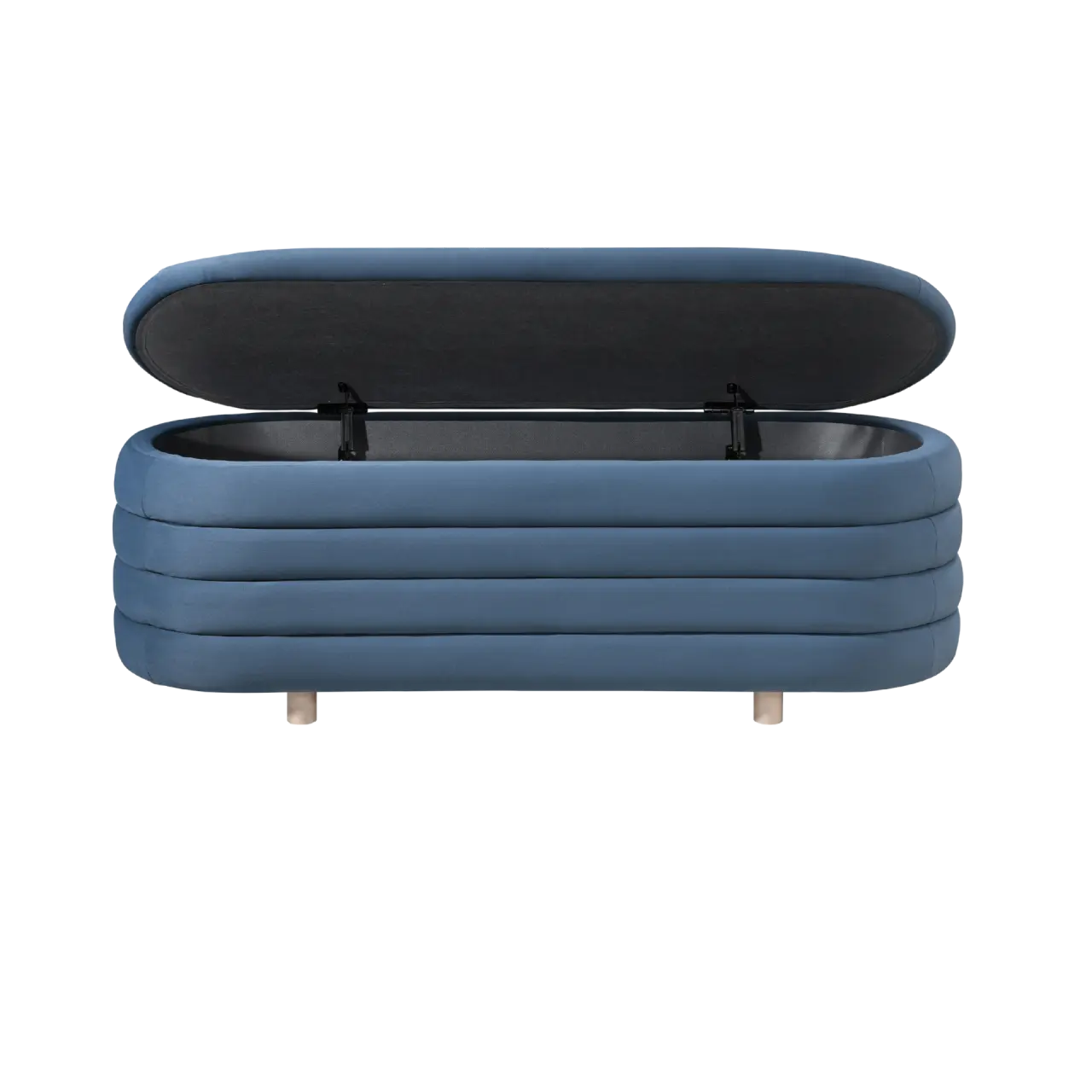 Twenty10 Design Ripple Ottoman in Blue Velvet - Image 3