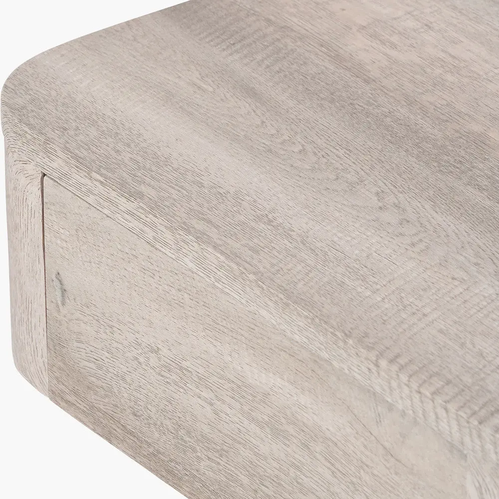 Ukiah Grey Oak Veneer & Metal 1 Drawer Bedside Table – Modern Minimalist Unit - Image 9