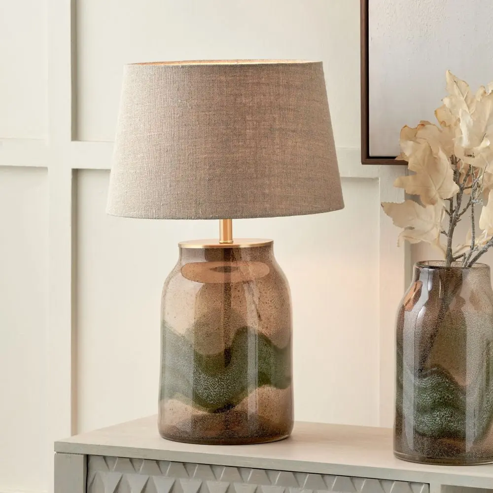 Valtellina Brown and Green Glass Table Lamp Base - Image 9
