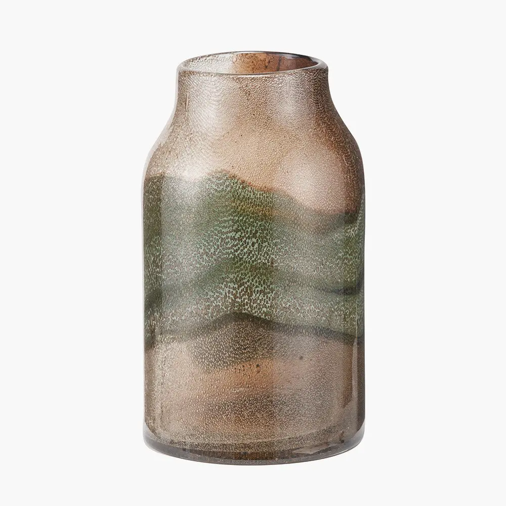 Valtellina Brown and Green Glass Vase - Image 4