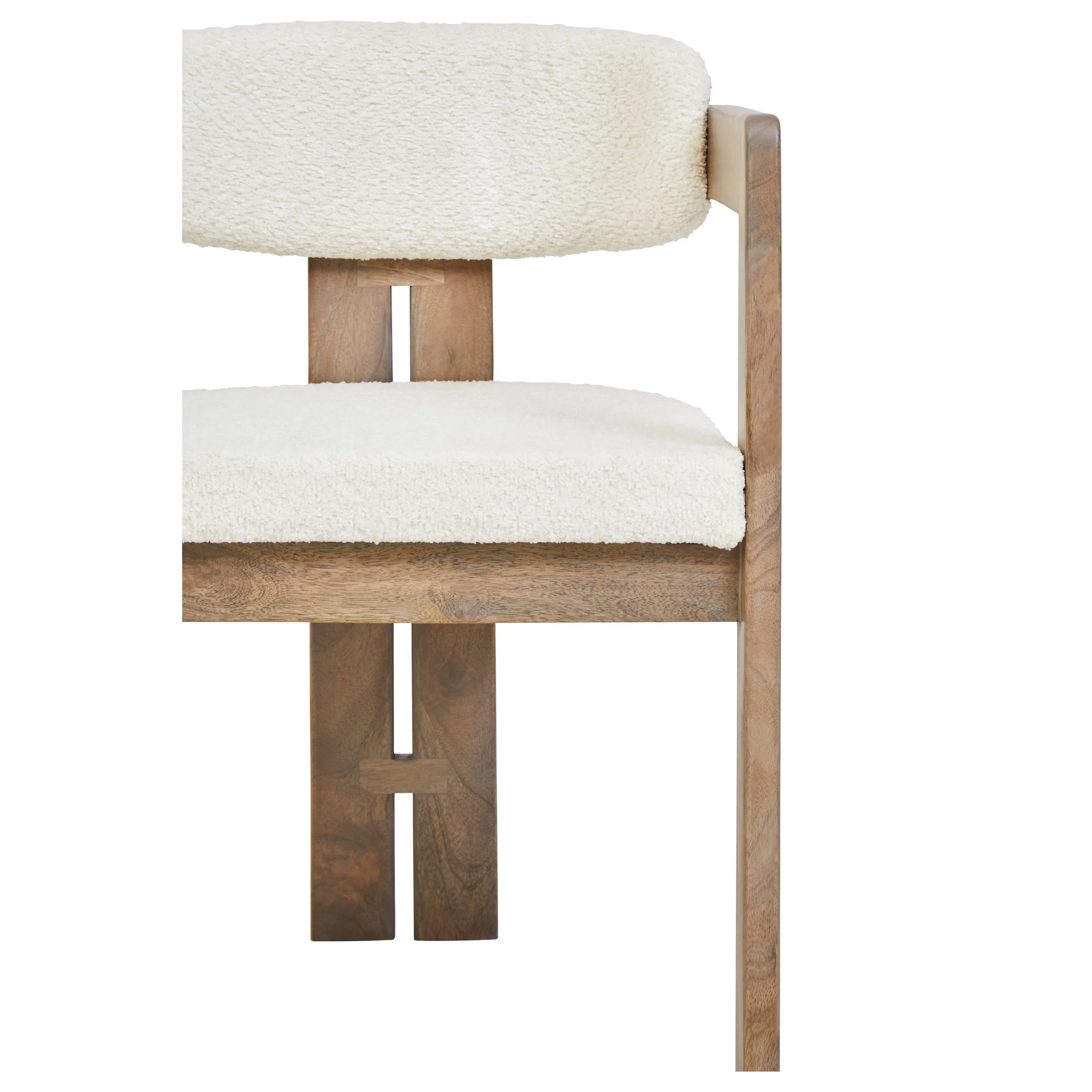 Varello Grey Mango Wood Dining Chair with Cream Upholstery - Image 19