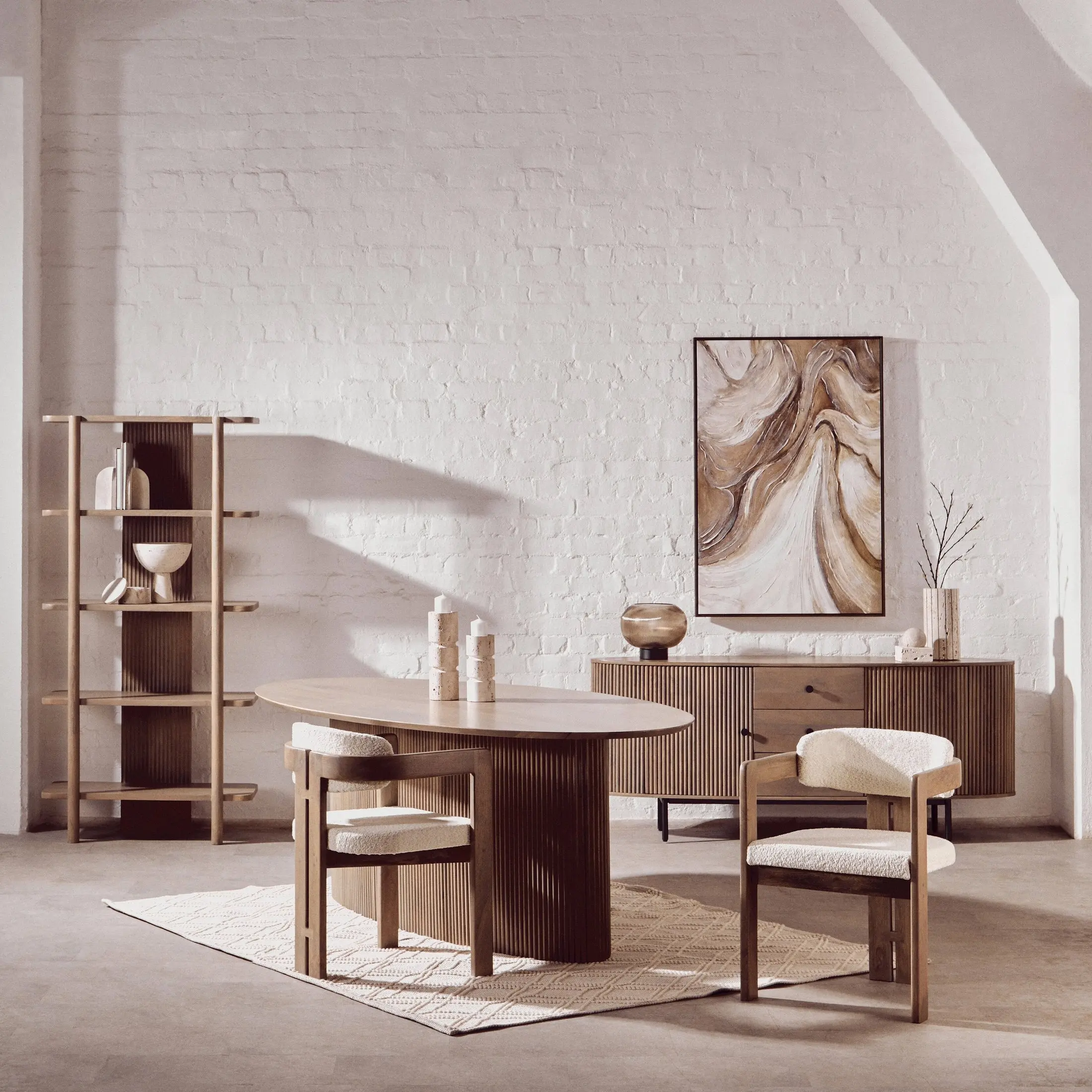 Varello Grey Mango Wood Five Tier Shelf Unit - Image 3