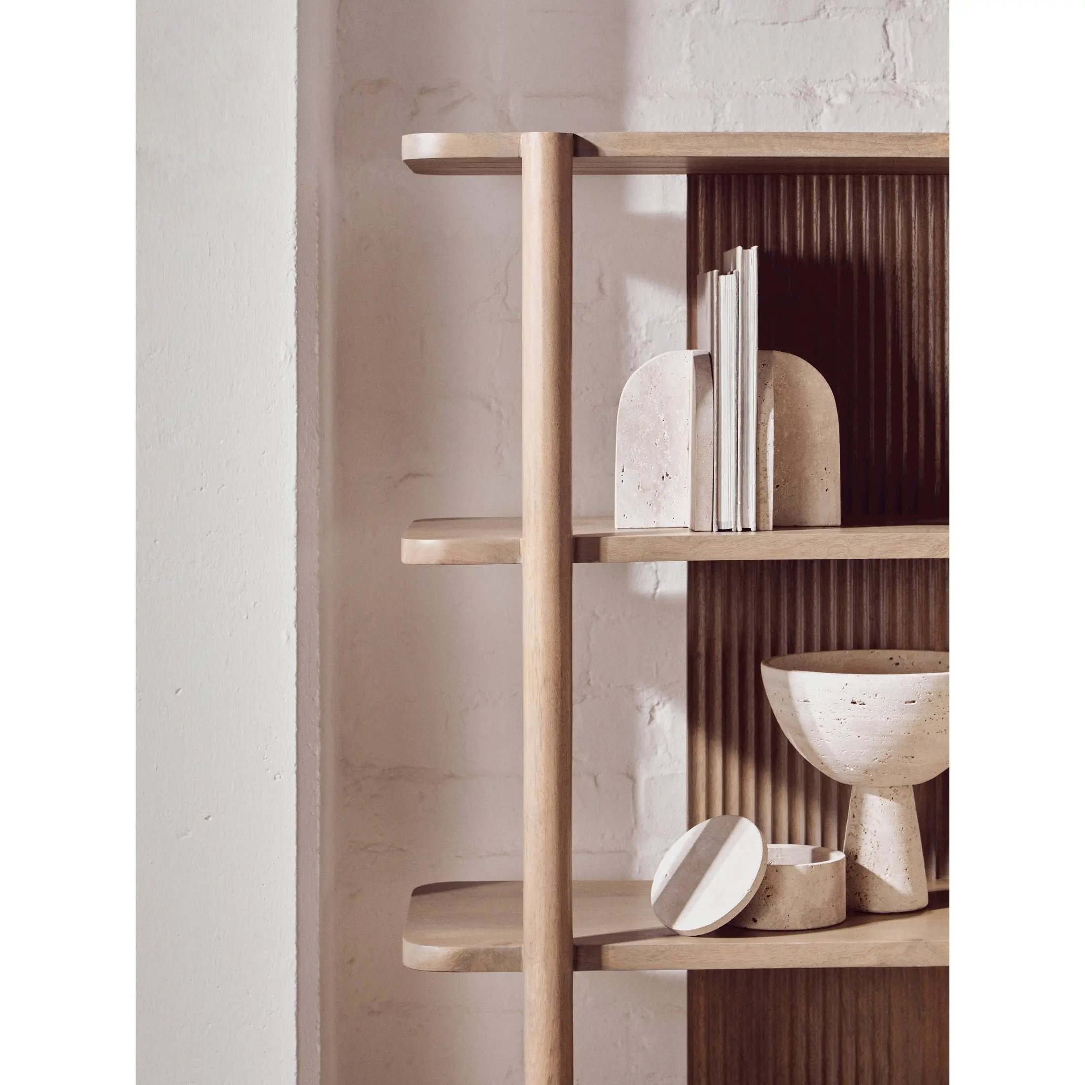 Varello Grey Mango Wood Five Tier Shelf Unit - Image 5