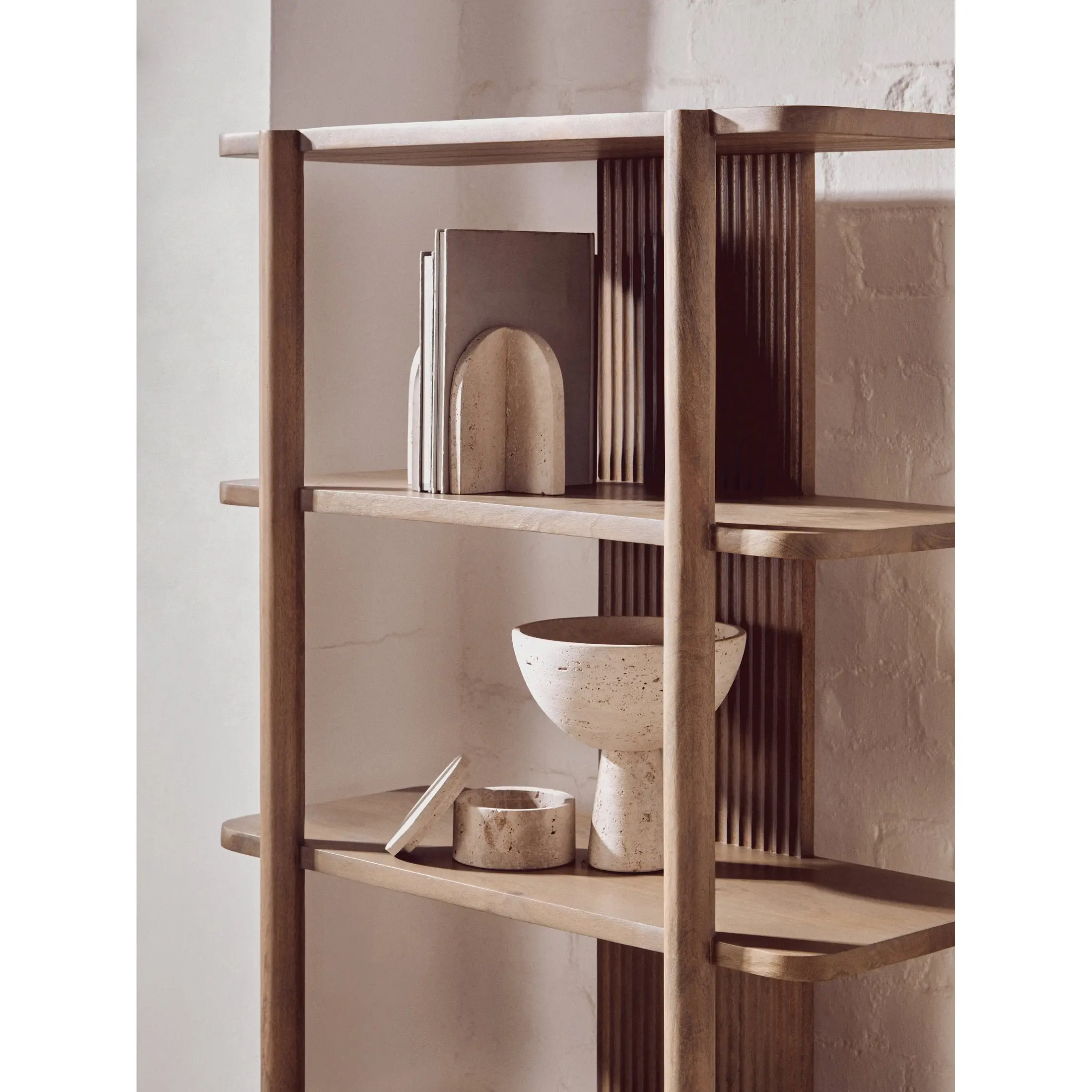 Varello Grey Mango Wood Five Tier Shelf Unit - Image 7
