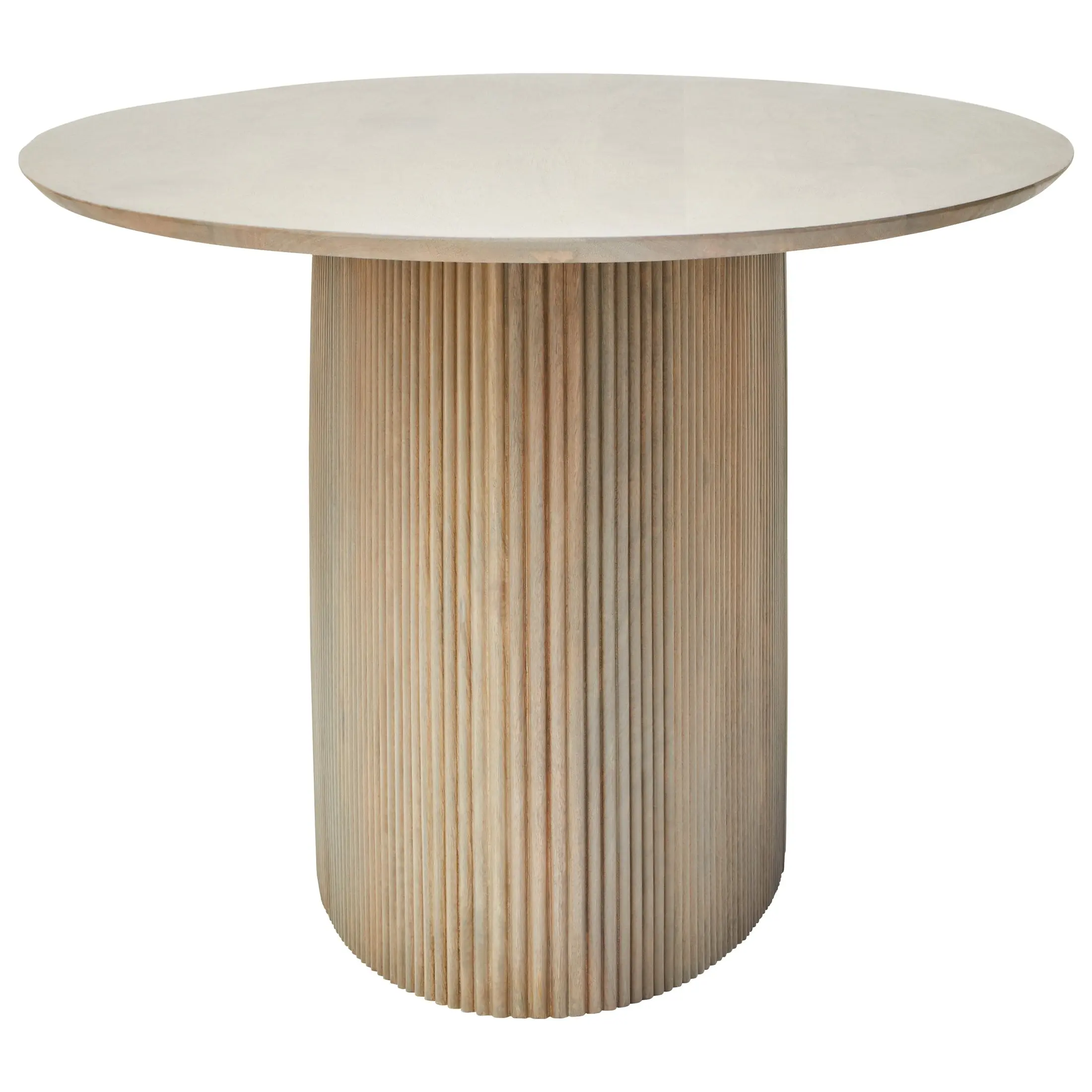 Varello Grey Mango Wood Oval Dining Table with Ridge Base - Image 13