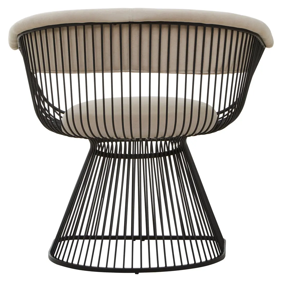 Von Mink Velvet and Black Frame Chair - Image 3
