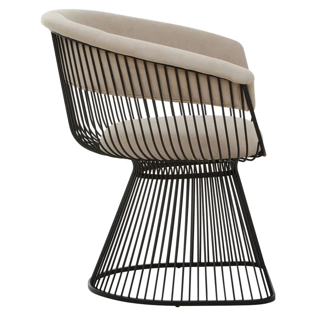 Von Mink Velvet and Black Frame Chair - Image 6