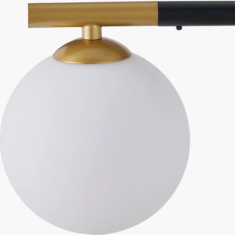 Wanda White Orb and Black Metal 5 Light Pendant - Image 7