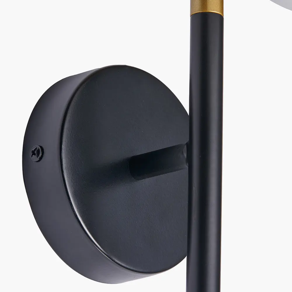 Wanda White Orb & Black Metal Wall Light - Image 9