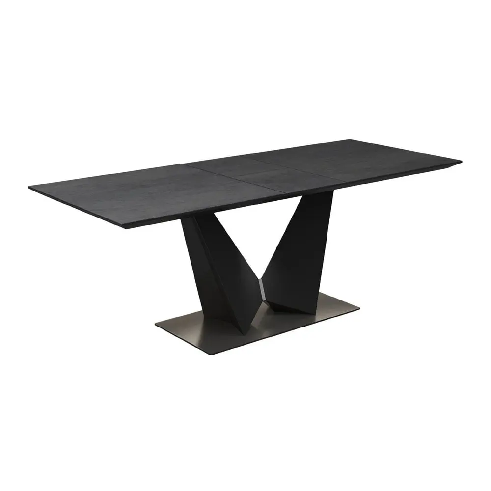 Westmere 180–220cm Slate Grey Ceramic Extending Dining Table – Brushed Stainless Steel Base - Image 3