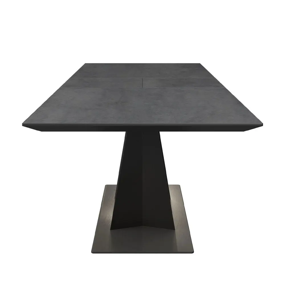 Westmere 180–220cm Slate Grey Ceramic Extending Dining Table – Brushed Stainless Steel Base - Image 4